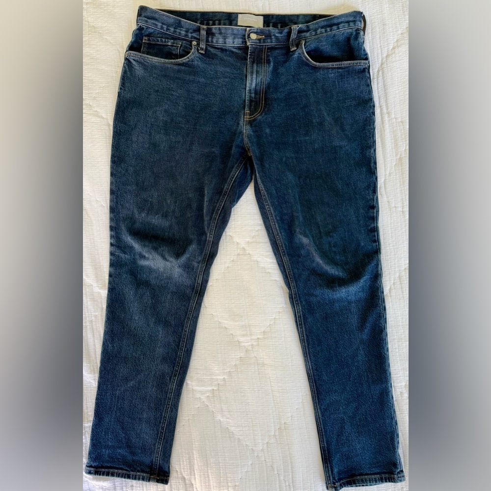 EUC👖Everlane Slim Fit Jeans 40x32 Dark Wash Organic Cotton Denim Sustainable - Picture 9 of 11
